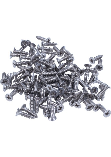 100X Paslanmaz Çelik Düz Başlı Yıldız Vida 12X3MM Gümüş (Yurt Dışından)