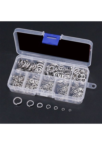 Yaylı Kilit Pulu, 304 Paslanmaz Çelik Yaylı Kilit Pulu Çeşitleri Seti (410 Parça, 8 Boyutlu) (Yurt Dışından) fırsatları
