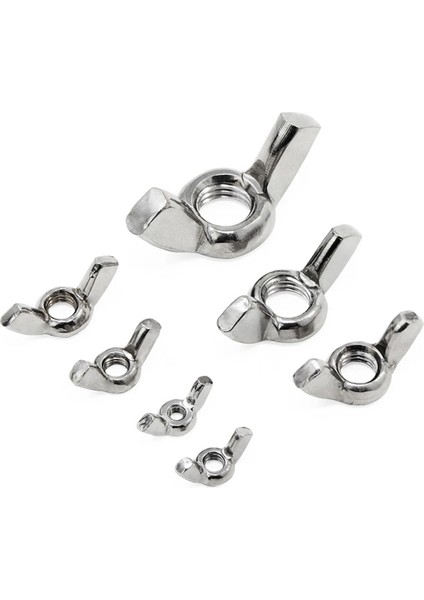 100 Adet Kanat Kuruyemiş Çeşitleri Kiti Paslanmaz Çelik Kelebek Vidalı Kapak El Somun Kilitleme Wingnuts Raptiye Aracı (Yurt Dışından) fırsatları