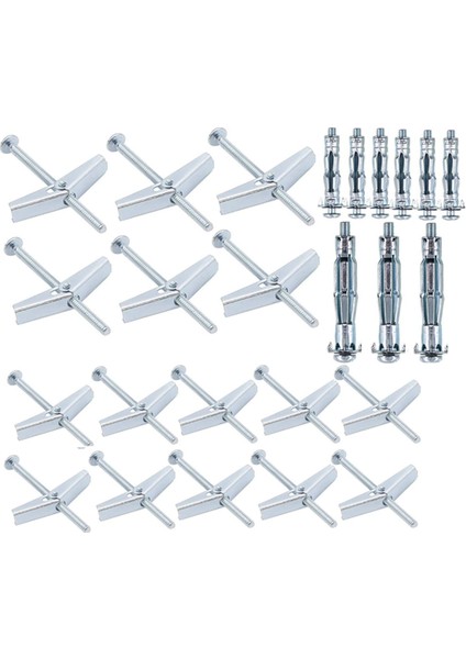 25 Set Mandal Cıvatası ve Molly Cıvatası, Kanat Somunu Takımı, Ağır Eşyaları Alçıpan Üzerine Asmak Için Ağır Hizmet Tipi Duvar Ankrajları Çeşitli Takımı (Yurt Dışından)