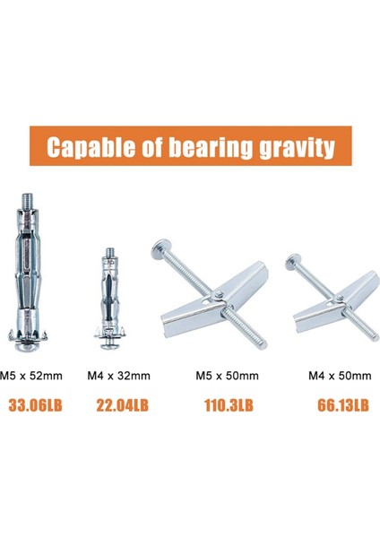 25 Set Mandal Cıvatası ve Molly Cıvatası, Kanat Somunu Takımı, Ağır Eşyaları Alçıpan Üzerine Asmak Için Ağır Hizmet Tipi Duvar Ankrajları Çeşitli Takımı (Yurt Dışından)