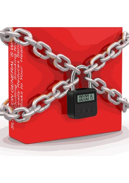 Metal Zamanlayıcı Kilidi LCD Ekran Çok Fonksiyonlu Zaman 99 Saat Maksimum Zamanlama USB Şarj Edilebilir Zamanlayıcı Asma Kilit, Gümüş (Yurt Dışından)