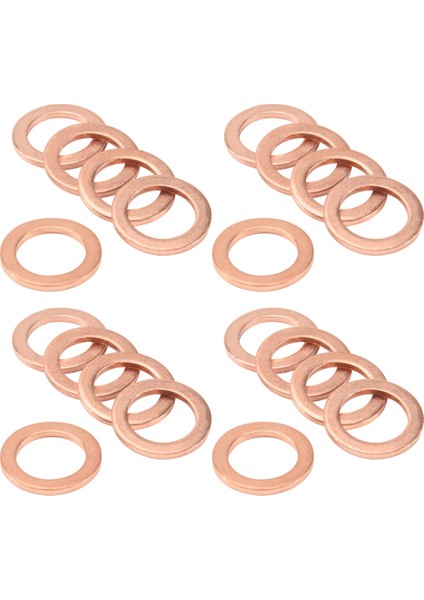 20 Adet 12MM x 18MM x 1.5mm Bakır Düz Yı Halkası Sızdırmazlık Parçaları (Yurt Dışından)