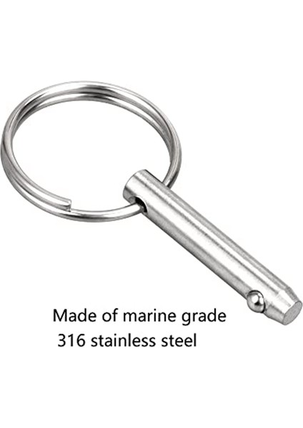 4 Pcs Deniz Hızlı Çıkarma Pimleri Bimini Üst Pimler, Çap 1/4ın(6.3mm), Toplam UZUNLUK1.5IN(38MM), Kullanılabilir Uzunluk(25.4mm) (Yurt Dışından)