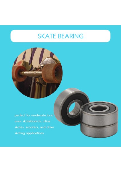 20 Paket 608-2RS Bilyalı Rulman - Kaykaylar, Tek Sıralı Patenler, Scooterlar Için Çift Kauçuk Mühürlü Minyatür Sabit Bilyalı Rulmanlar (8mm x 22MM x 7mm) (Yurt Dışından) fiyatları