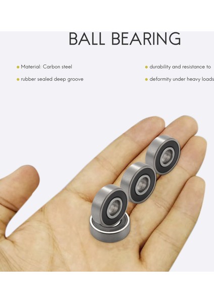 20 Paket 608-2RS Bilyalı Rulman - Kaykaylar, Tek Sıralı Patenler, Scooterlar Için Çift Kauçuk Mühürlü Minyatür Sabit Bilyalı Rulmanlar (8mm x 22MM x 7mm) (Yurt Dışından) modelleri