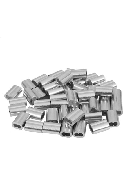 50 Adet 15MM Alüminyum Kum Saati Yüksükler 3mm Tel Halat Için Kol Kıvrım (Yurt Dışından)