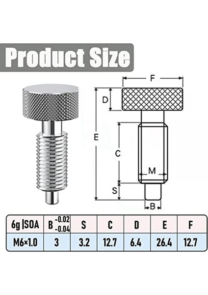 Adet El Geri Çekilebilir Yaylı Piston, Tırtıllı Saplı, Kilitleme M6 Tipi Hızlı Bırakma Pimleri Haddeleme Araç Kutusu Için (Yurt Dışından)