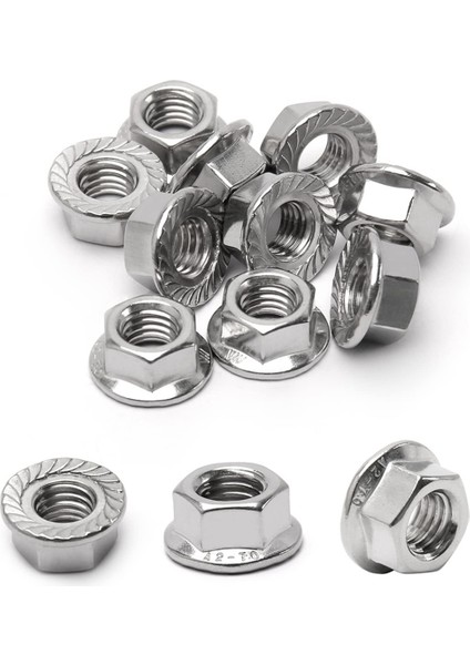 16 Paket M10 Testereli Flanşlı Altıgen Somunlar, M10-1,5 mm Altıgen Flanşlı Somunlar, Dıy Ev Mekanizması Için Kilit Somunları Yedek Somun (Yurt Dışından)