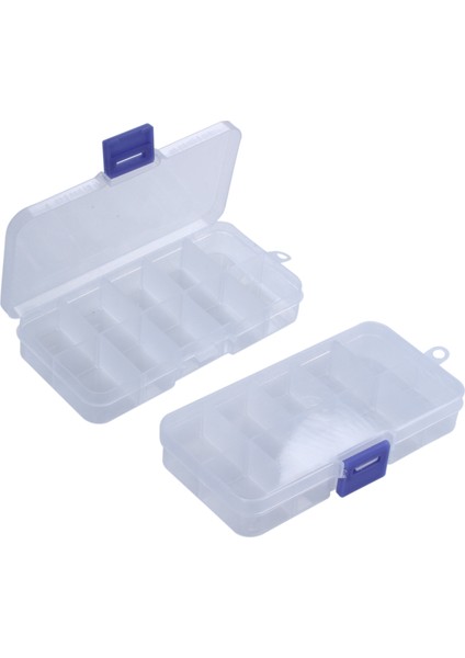 2 Adet 10 Yuvalı Taşınabilir Plastik Dirençler Bileşen Kutusu Kutusu (Yurt Dışından)