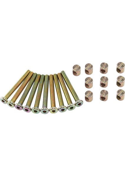 Altıgen Soket Başlı Vidalar Cıvatalar Dişli M 6 x 55 mm Namlu Somunları ile Mobilya Cıvatası Çapraz Dübel Yataklar Için Oluklu Mobilya Somunu Beşik Sandalyeler (Yurt Dışından)