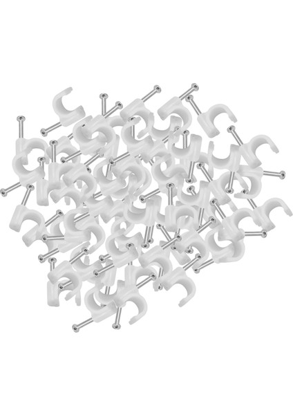 300 Parça Kablo Zımba Klip Duvar Tel Tırnak Fikstür Ethernet Kablosu Için Rg6 RG59 Cat5 Cat6 RJ45 Tv Tel Kablo 7 mm Beyaz (Yurt Dışından)