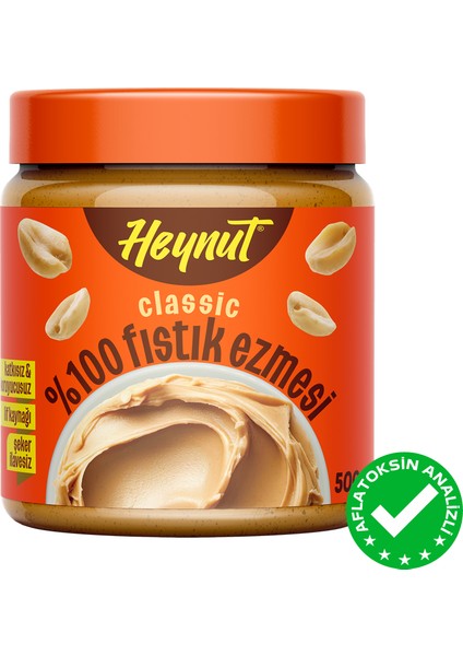 %100 Fıstık Ezmesi Klasik Kıvam 500 gr