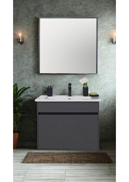 Dicle Tk. (Asma Alt+Üst+Lavabo) Antrasit 55 cm