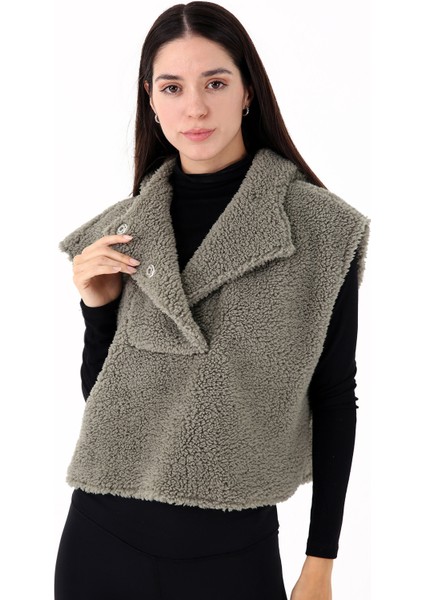 Chic Casual Kadın Peluş Yelek Yeşil
