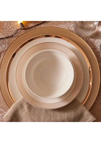 Forever Bone Gold Line 24 Parça 6 Kişilik Yemek Takımı