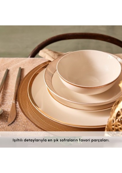 Forever Bone Gold Line 24 Parça 6 Kişilik Yemek Takımı