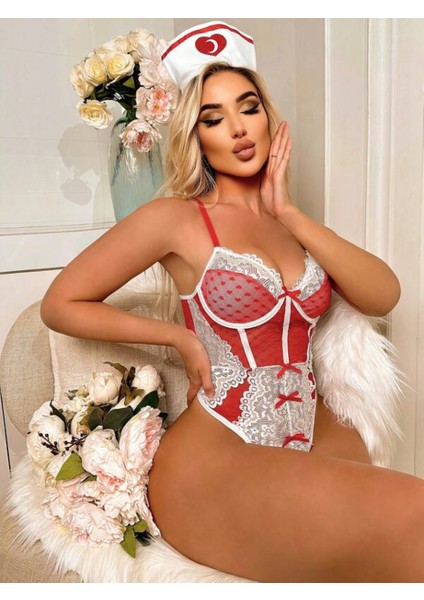 Modern Göz Alıcı Dantelli Tasarım Kombin Jartiyer Gecelik Set fırsatları