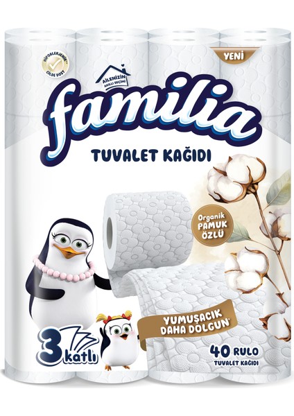 Organik Pamuk Özlü Tuvalet Kağıdı 40 Rulo