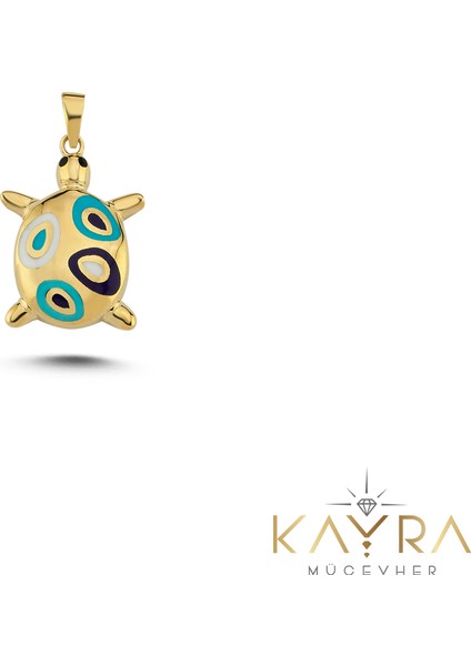 Kaplumbağa Mineli Altın Kolye Ucu AH133