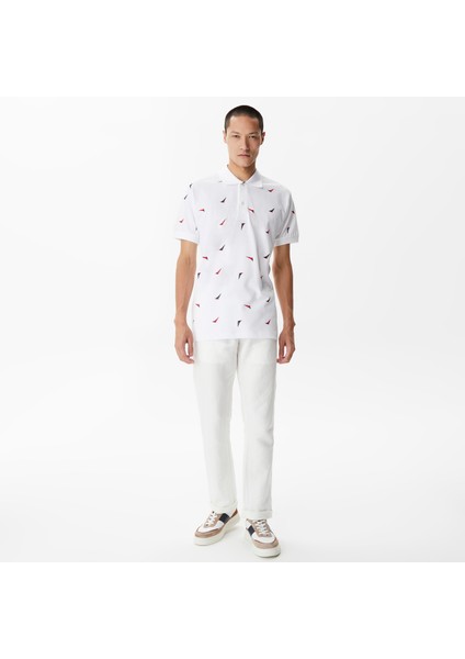 Erkek Beyaz Classic Fit Kısa Kollu Polo