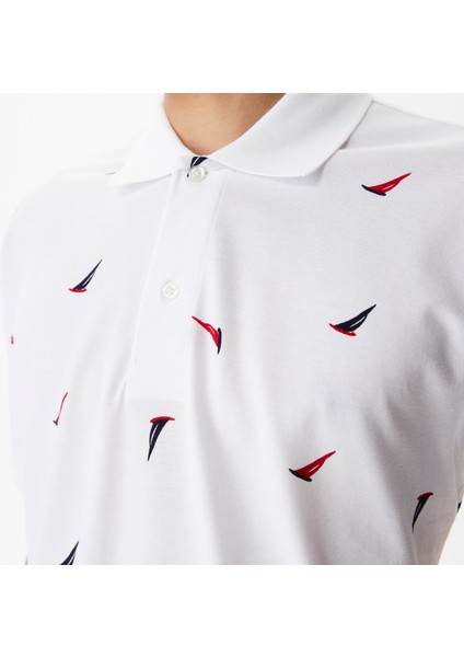 Erkek Beyaz Classic Fit Kısa Kollu Polo indirimleri