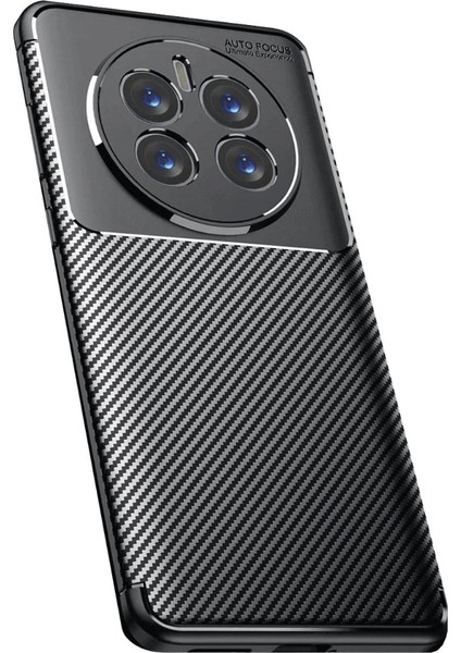 Realme 12 Pro Uyumlu Kılıf Negro Karbon Görünümlü Silikon Siyah