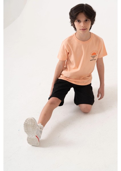 Beach Side Sırt Baskılı Erkek Çocuk Takım 50605 modelleri