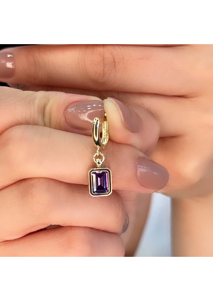 Ametist Taşlı Altın Küpe AHK08 fırsatları
