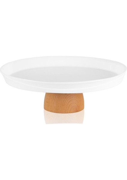 Limoges Ahşap Ayaklı Tabak Beyaz 22X6 cm