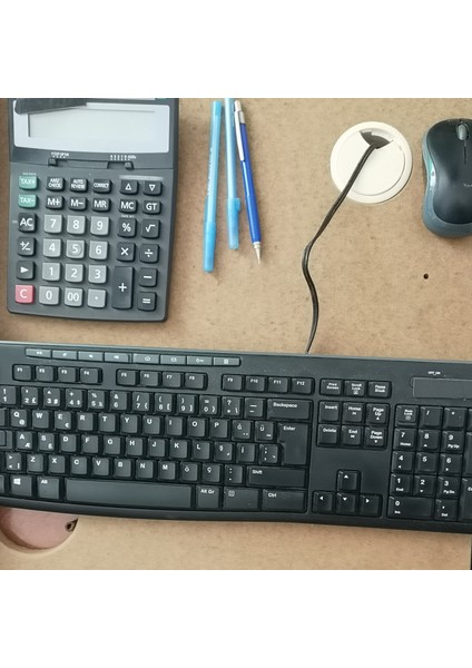 Masa Üstü Kablo Kanalı Deliği Kapağı Krem Masa Kapağı 6 cm