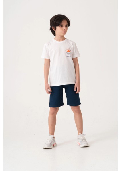 Beach Side Sırt Baskılı Erkek Çocuk Takım 50605 modelleri
