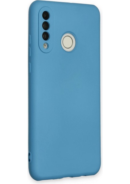Huawei P30 Lite Kılıf Nano Içi Kadife Silikon - Mavi Ynsmr