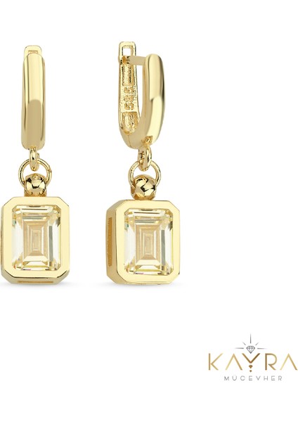 Topaz Taşlı Altın Küpe AHK04