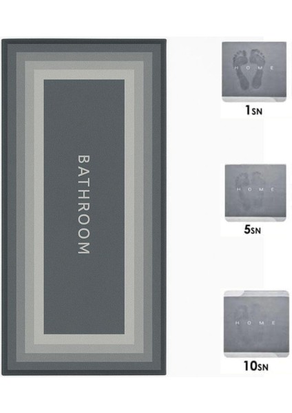 Sihirli Süper Su Emici Kaymaz Tabanlı Uzun Paspas 40*120 cm (4172)