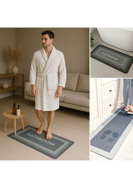 Sihirli Süper Su Emici Kaymaz Tabanlı Uzun Paspas 40*120 cm (4172)