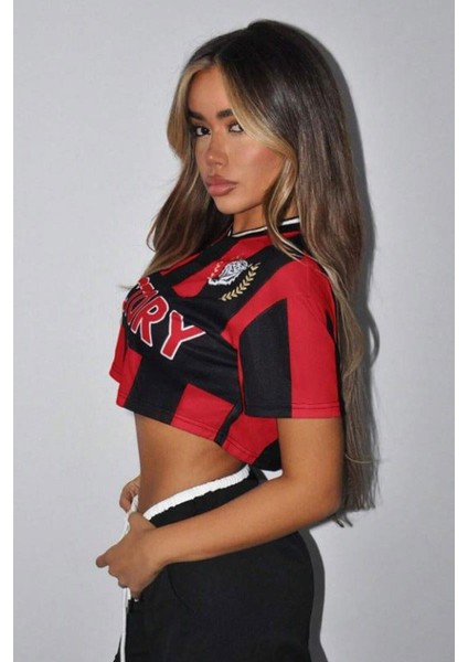 Kırmızı Çizgili Victory Forma Crop fiyatları