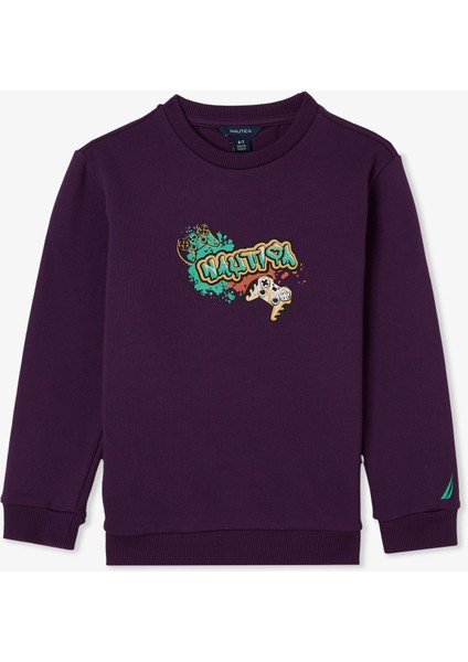 Knit Active Top Çocuk Mor Sweatshirt