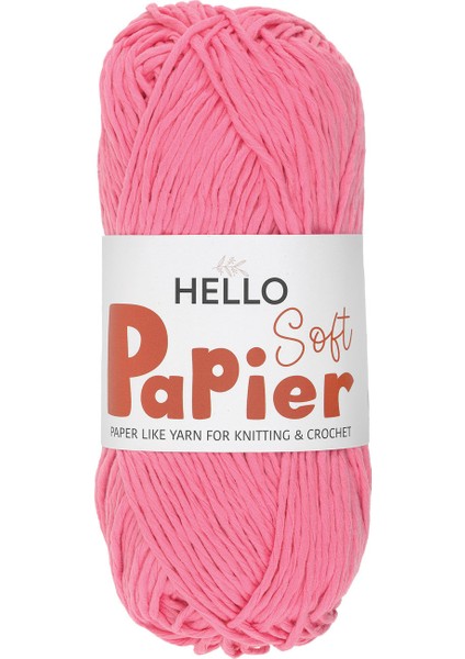 Soft Papier Kağıt Çanta Örme Ipi 100 Gram 100 Metre Şeker Pembe P22