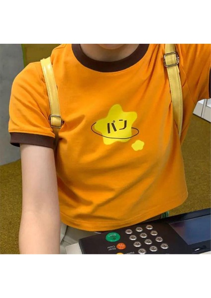 Turuncu Happy Korean Star Yarım T-Shirt fiyatları