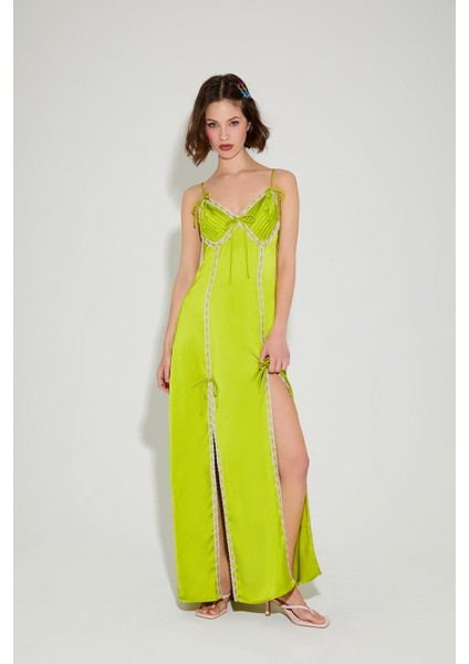 Saten Maxi Elbise
