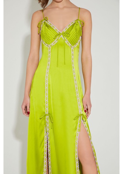 Saten Maxi Elbise