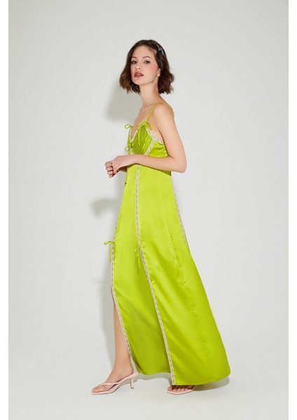 Saten Maxi Elbise