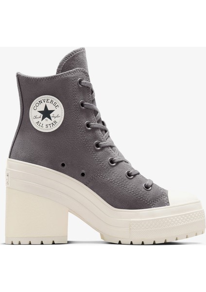 Chuck 70 De Luxe Heel Unisex Gri Deri Platform Sneaker