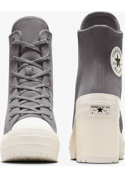 Chuck 70 De Luxe Heel Unisex Gri Deri Platform Sneaker modelleri