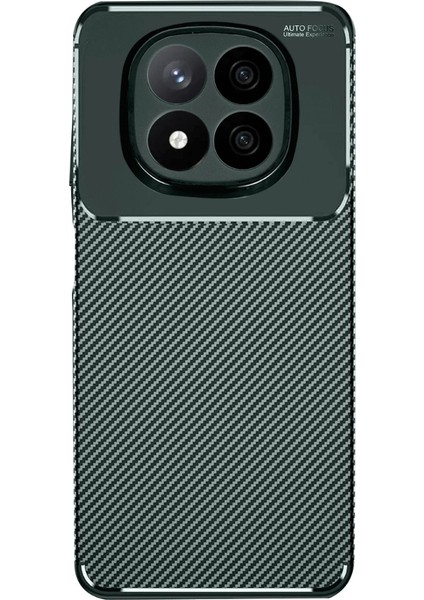 Xiaomi Redmi Note 14 Pro Plus Uyumlu Kılıf Negro Karbon Görünümlü Silikon Koyu Yeşil