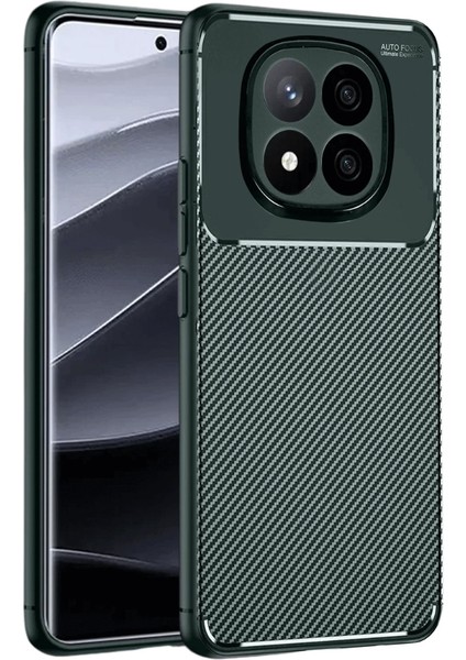 Xiaomi Redmi Note 14 Pro Plus Uyumlu Kılıf Negro Karbon Görünümlü Silikon Koyu Yeşil fiyatları
