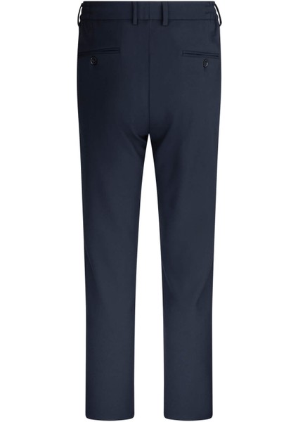 Lacivert Rahat Kesim Yandan Cepli Jogger Pantolon