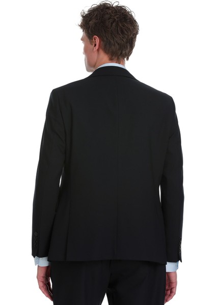 Lacivert Comfort Fit Mono Yaka Klasik Takım Elbise