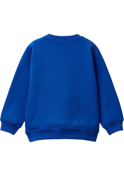 Erkek Çocuk Önü Logo Baskılı Bisiklet Yaka Sweatshirt